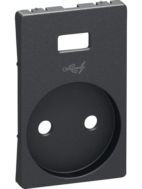 LK FUGA afdækning til stikkontakt med 5V USB-lader 1½ modul, koksgrå