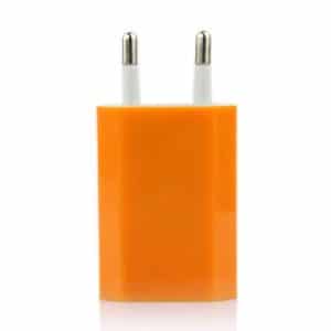USB Adapter til stikkontakt. Apple design. Orange.