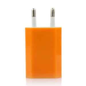 USB Adapter til stikkontakt. Orange.