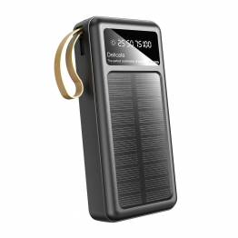 Dudao solcelle powerbank med Lightning, microUSB og USB-C kabler - 20.000 mAh