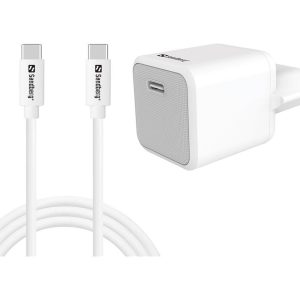 Sandberg USB-C 20W Oplader EU med USB-C til USB-C kabel