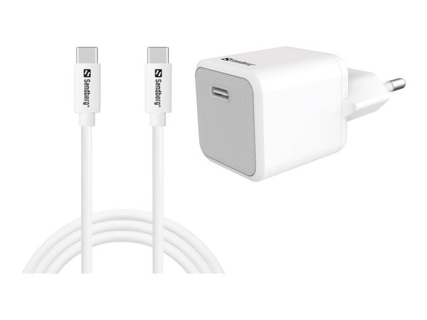 Sandberg USB-C 20W Oplader EU med USB-C til USB-C kabel