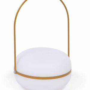 Bordlampe Kave Home Tea - LED-portabel lampe med 3 lysniveauer, USB-genopladelig, sennepsgul