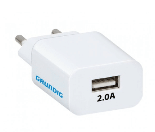 Grundig vægoplader, 230V USB 1.8A adapter