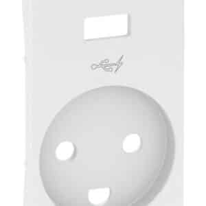 LK FUGA afdækning til stikkontakt med jord og 5V USB-lader 1½ modul, hvid