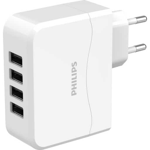 Philips USB adapter-stik-4x med USB