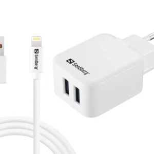 Sandberg AC Charger Dual USB + Lightning-kabel