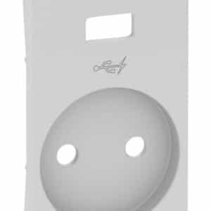 LK FUGA afdækning til stikkontakt med 5V USB-lader 1½ modul, lysegrå