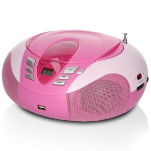Lenco SCD-37 USB - Portable FM Radio CD and USB player - Pink