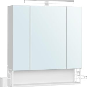 Badeværelsesskab - overskab - spejlskab med strømstik - hvid - Reoler og hylder > Væghængte reoler og hylder - Daily-Living
