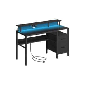 Gaming bord med LED lys 55 x 135 x 77cm med skuffesektion