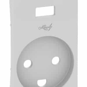 LK FUGA afdækning til stikkontakt med jord og 5V USB-lader 1½ modul, lysegrå