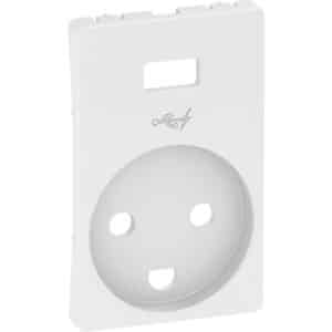 LK Fuga afdækning for stikkontakt med USB med jord, hvid