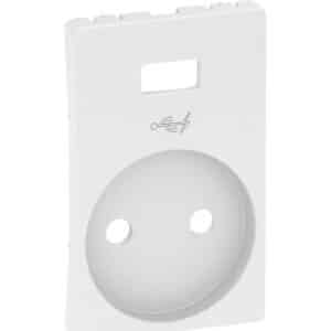 LK Fuga afdækning for stikkontakt med USB uden jord, 1,5 modul, hvid