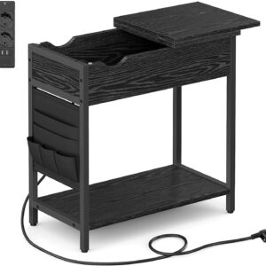 Sengebord - natbord med strømstik - sort sidebord - Borde > Sideborde - Daily-Living